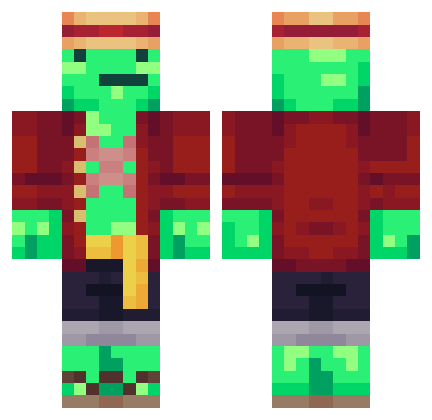 Blake2016x Minecraft skin, front and back view