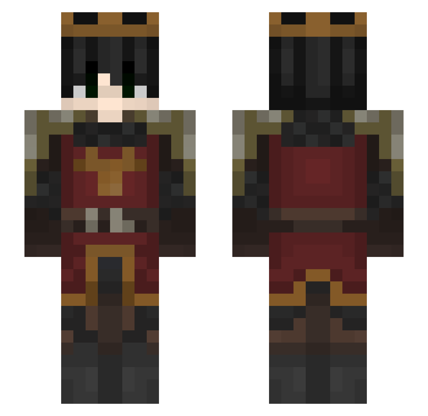 SPZD Minecraft skin, front and back view