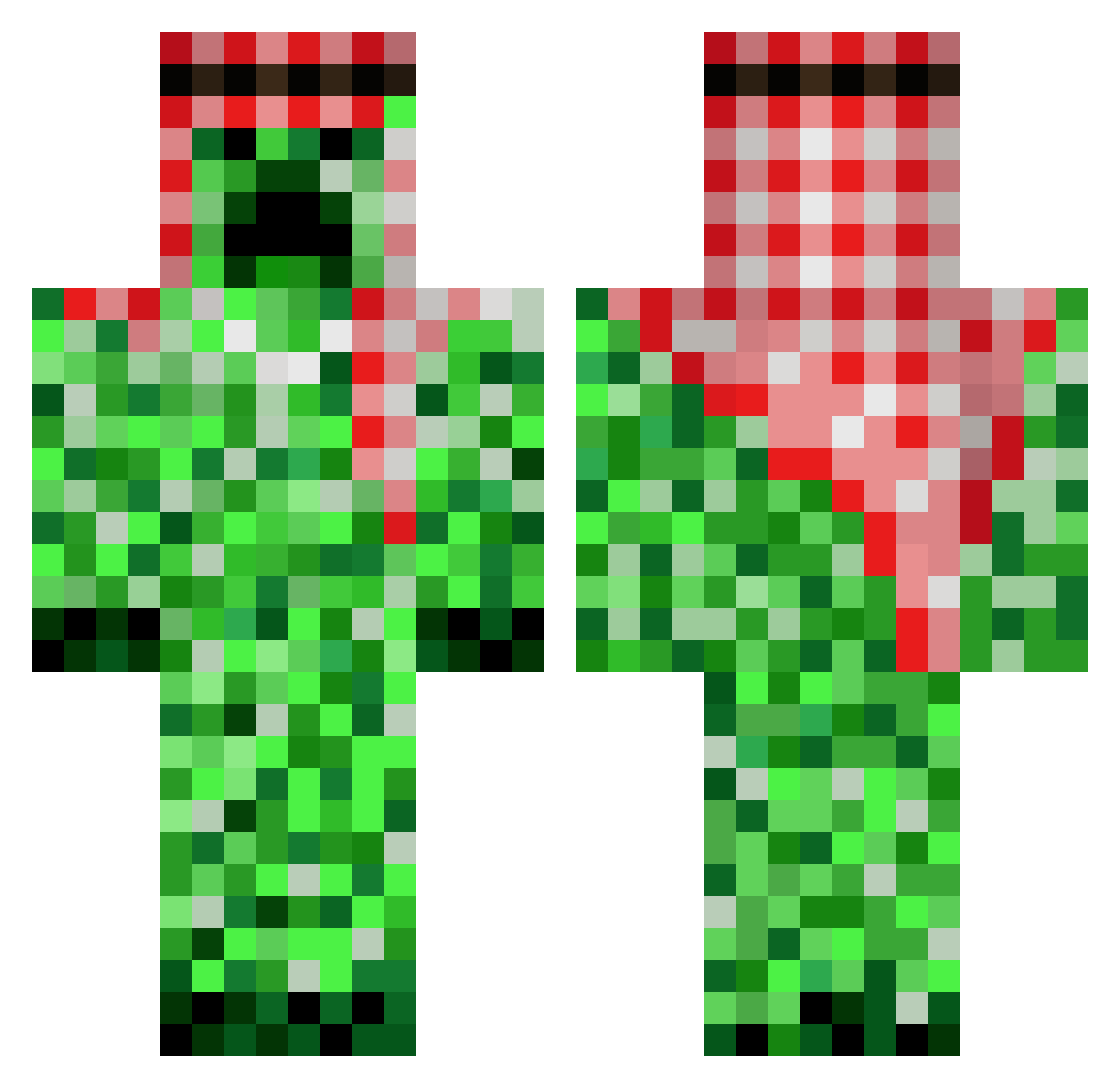 T4TC Minecraft skin, front and back view