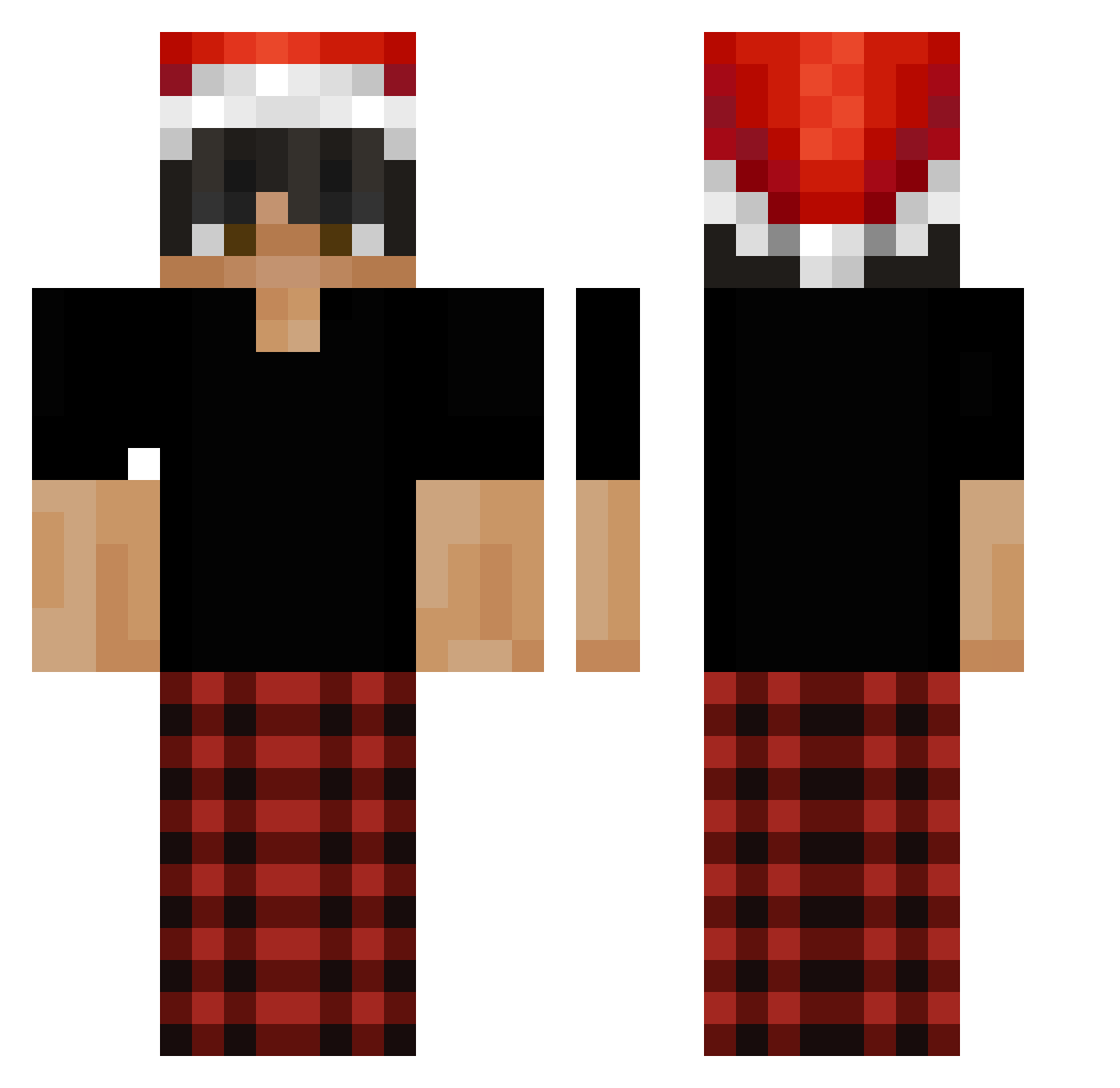 zLeptix Minecraft skin, front and back view