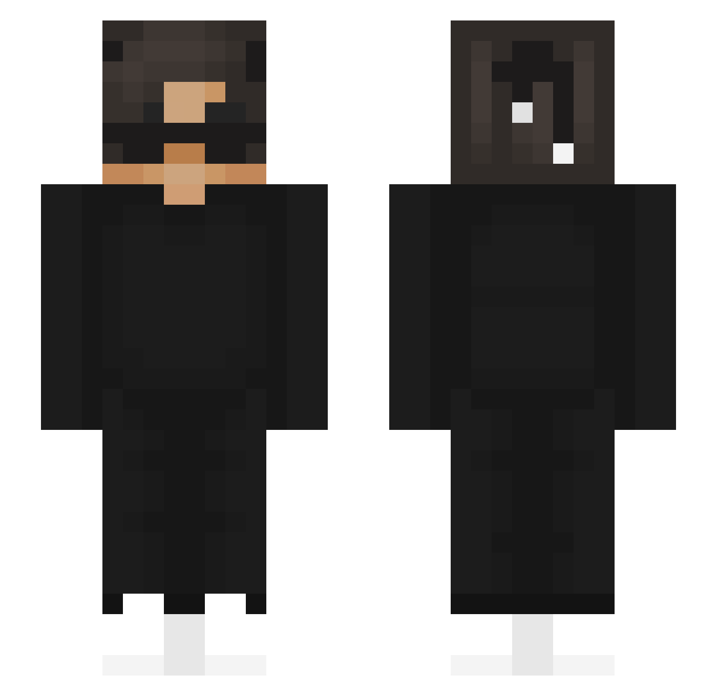 Rubrc Minecraft skin, front and back view