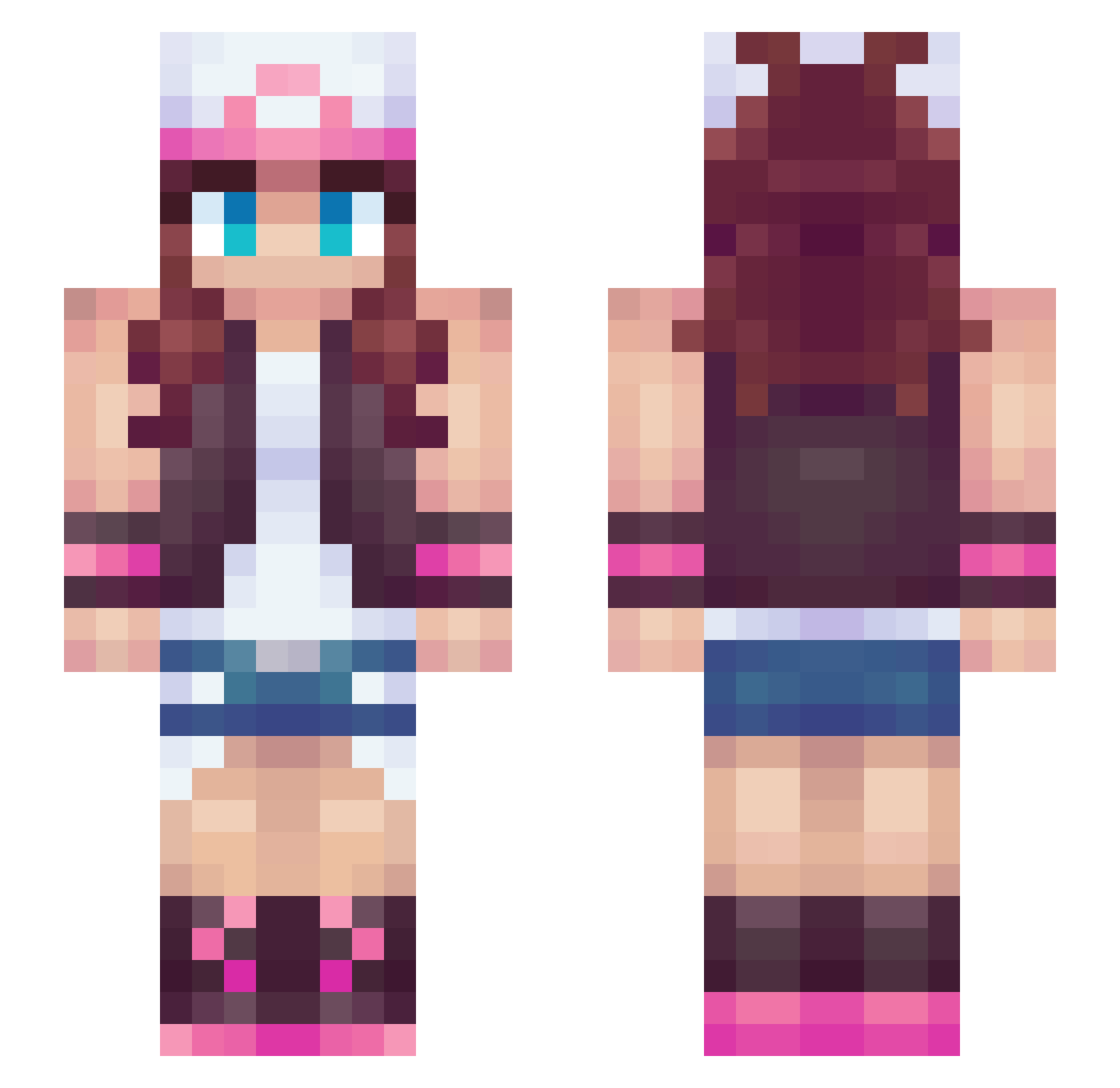 TempestRV Minecraft skin, front and back view