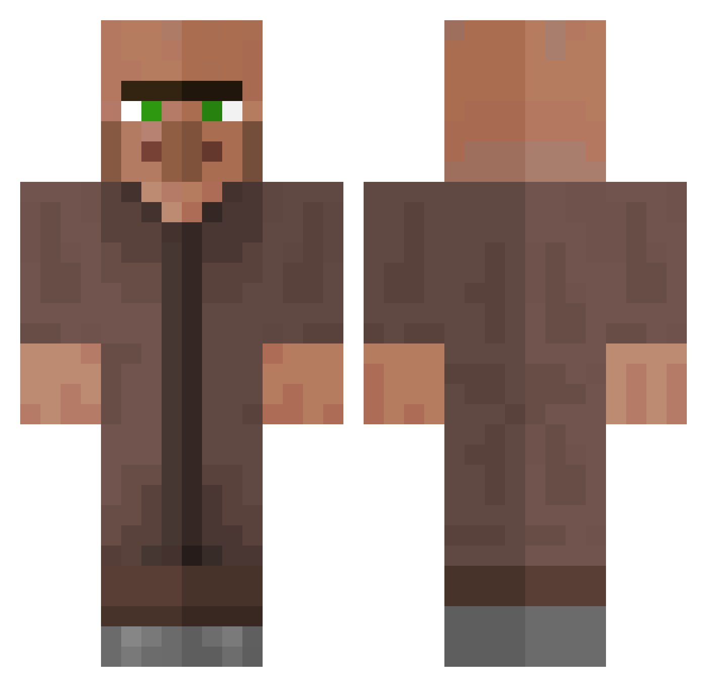 DevilDude707 Minecraft skin, front and back view