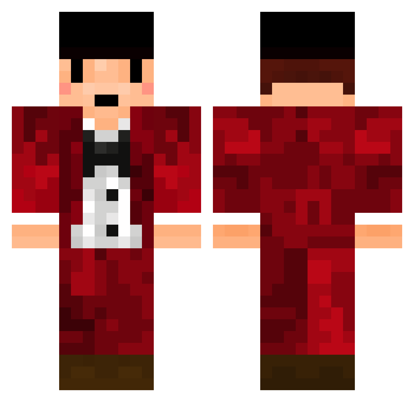 Preformative Minecraft skin, front and back view