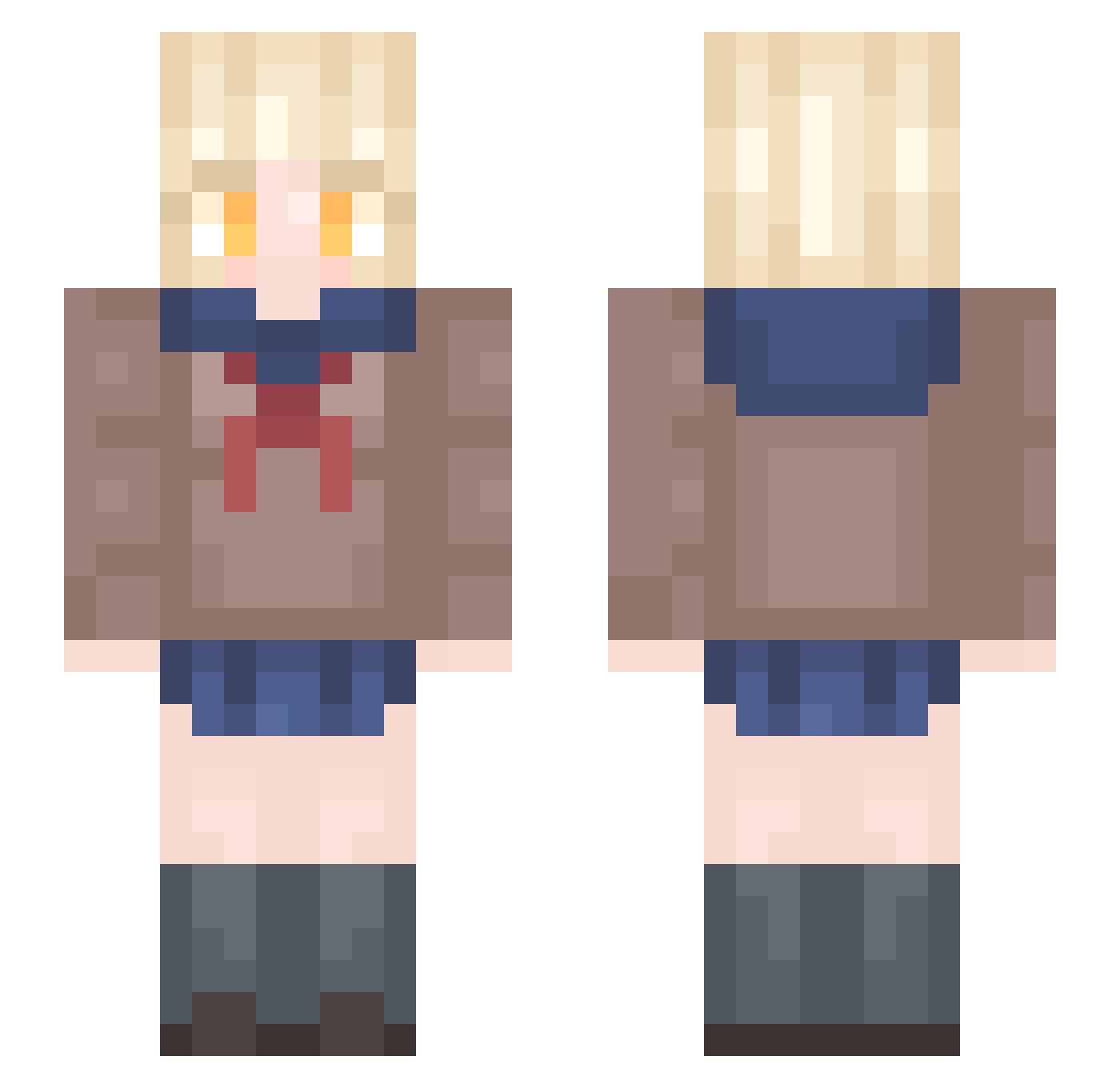 Babe77 Minecraft skin, front and back view