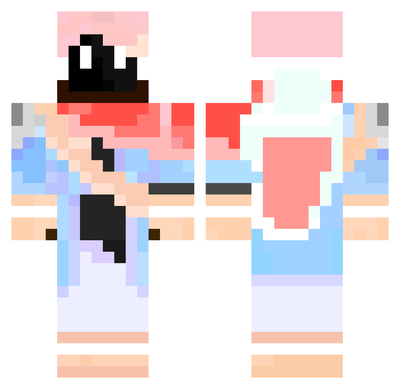 zKtxrr Minecraft skin, front and back view