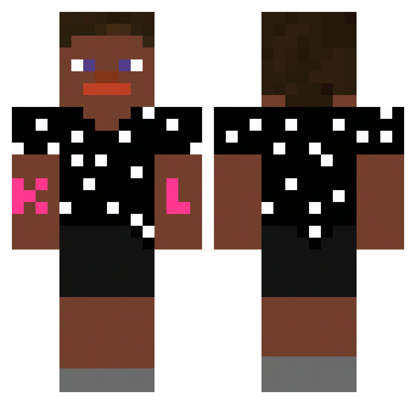 Sebi105 Minecraft skin, front and back view