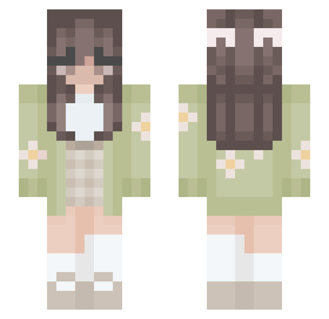 sD4RK Minecraft skin, front and back view