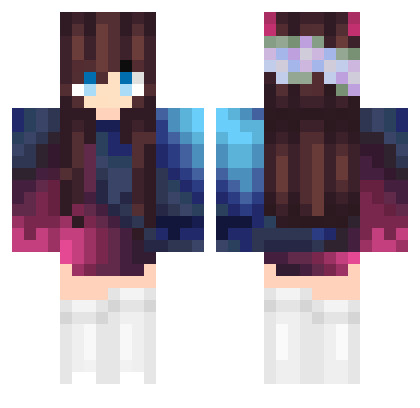 mintswithtea Minecraft skin, front and back view