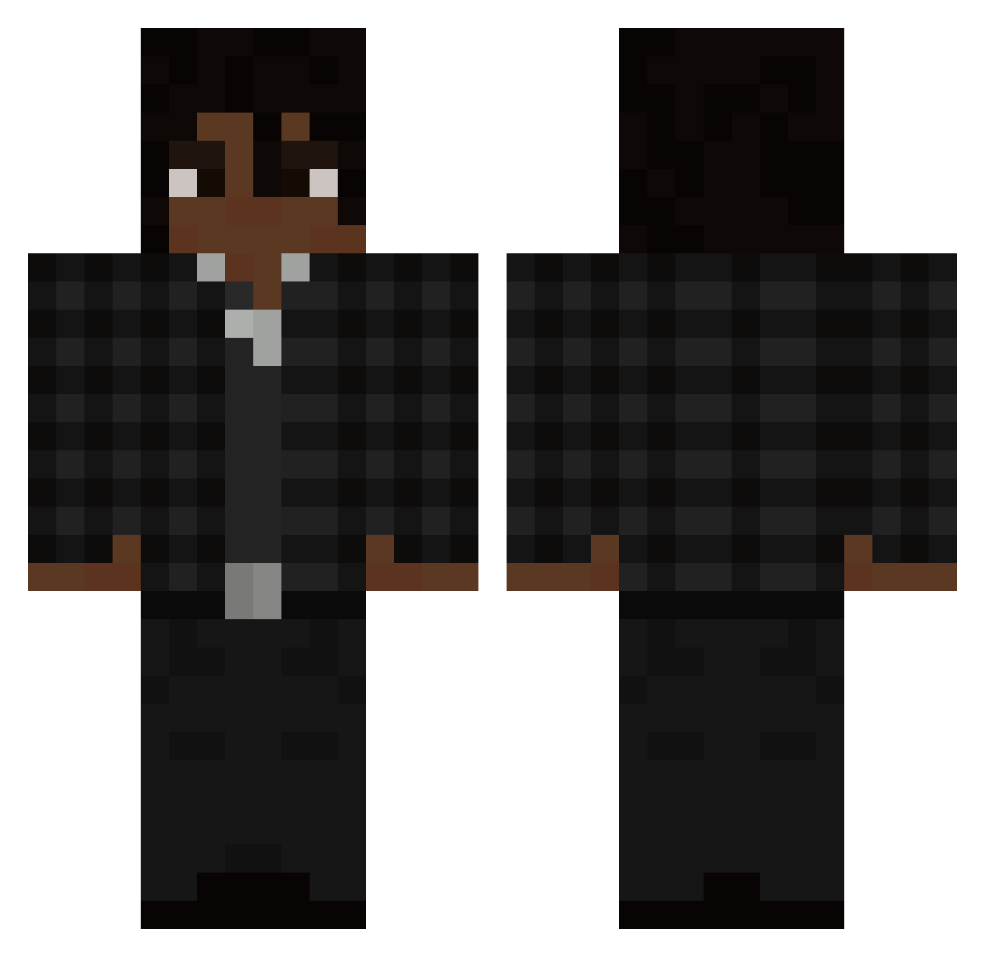 ItzSouls Minecraft skin, front and back view