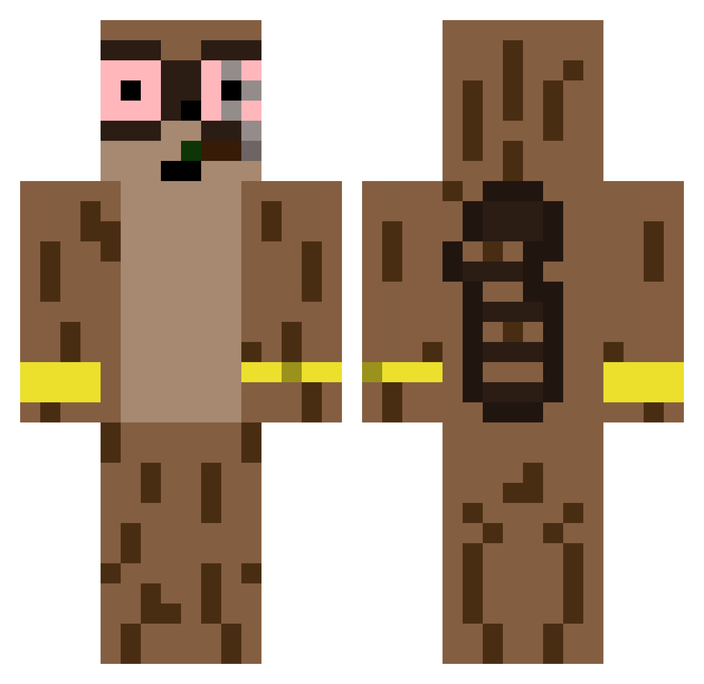 guifass Minecraft skin, front and back view
