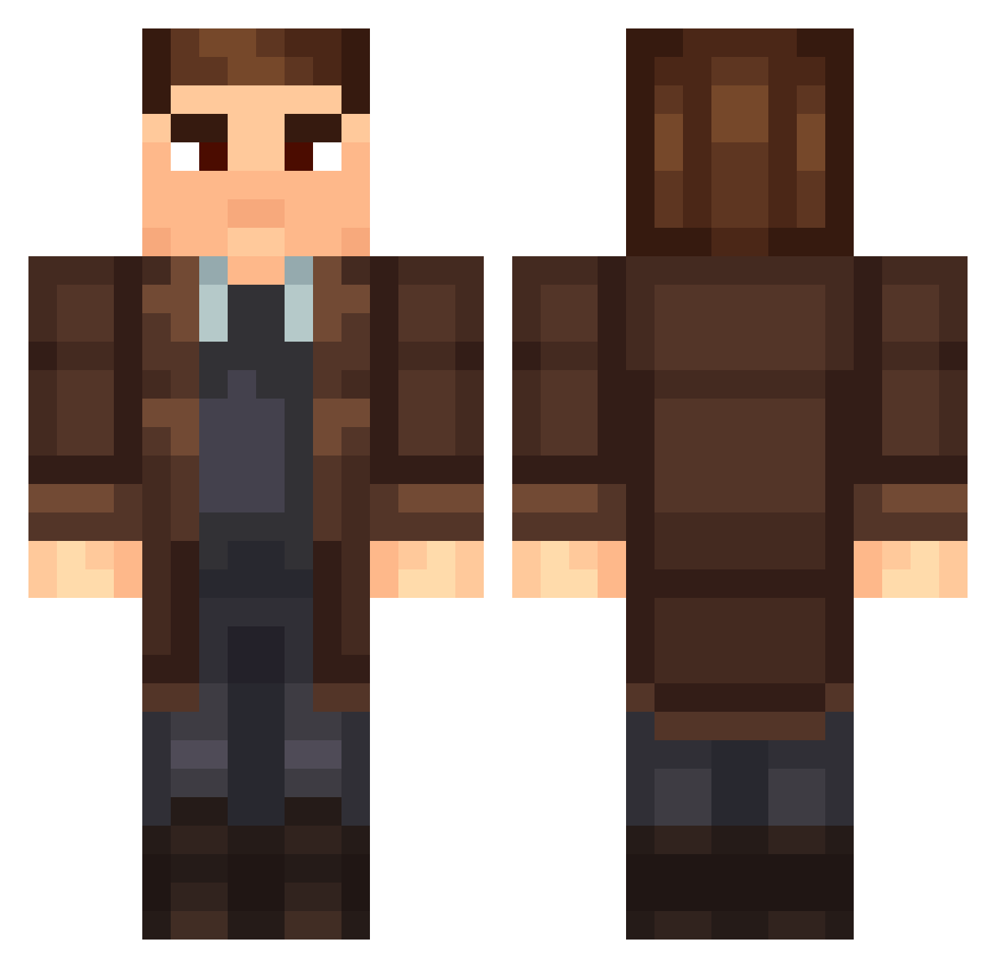 Tarugako Minecraft skin, front and back view