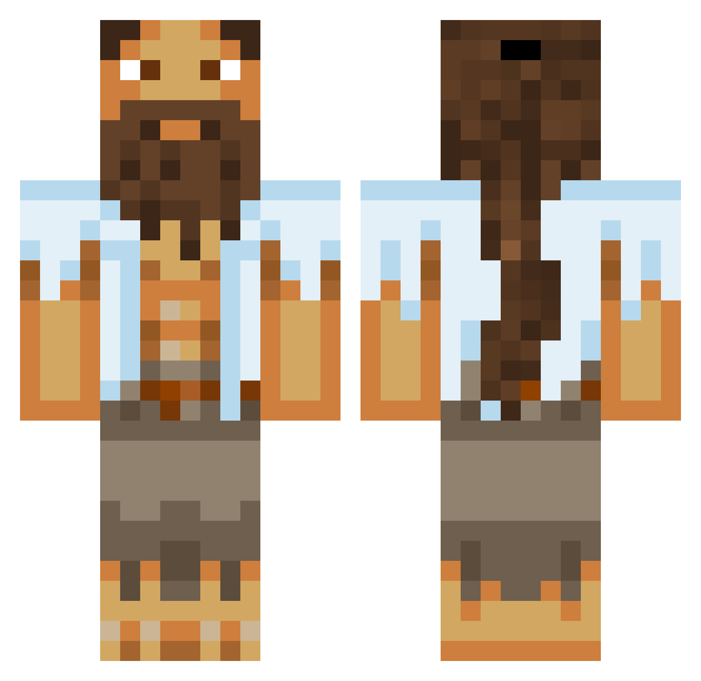 Maroon5454 Minecraft skin, front and back view
