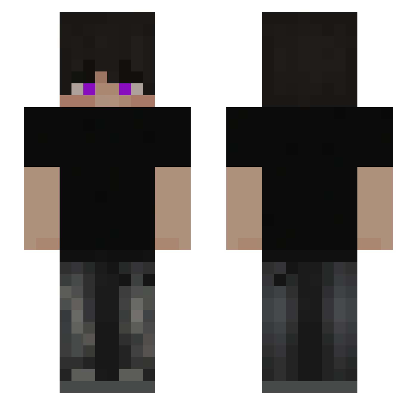 EMPR7 Minecraft skin, front and back view