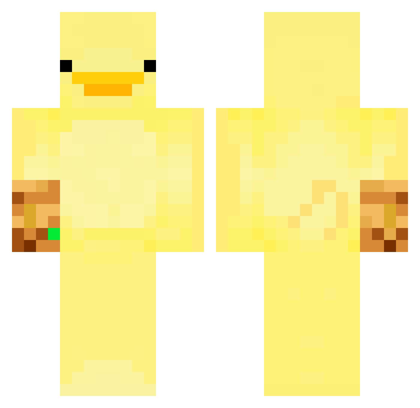 KllTK4T Minecraft skin, front and back view