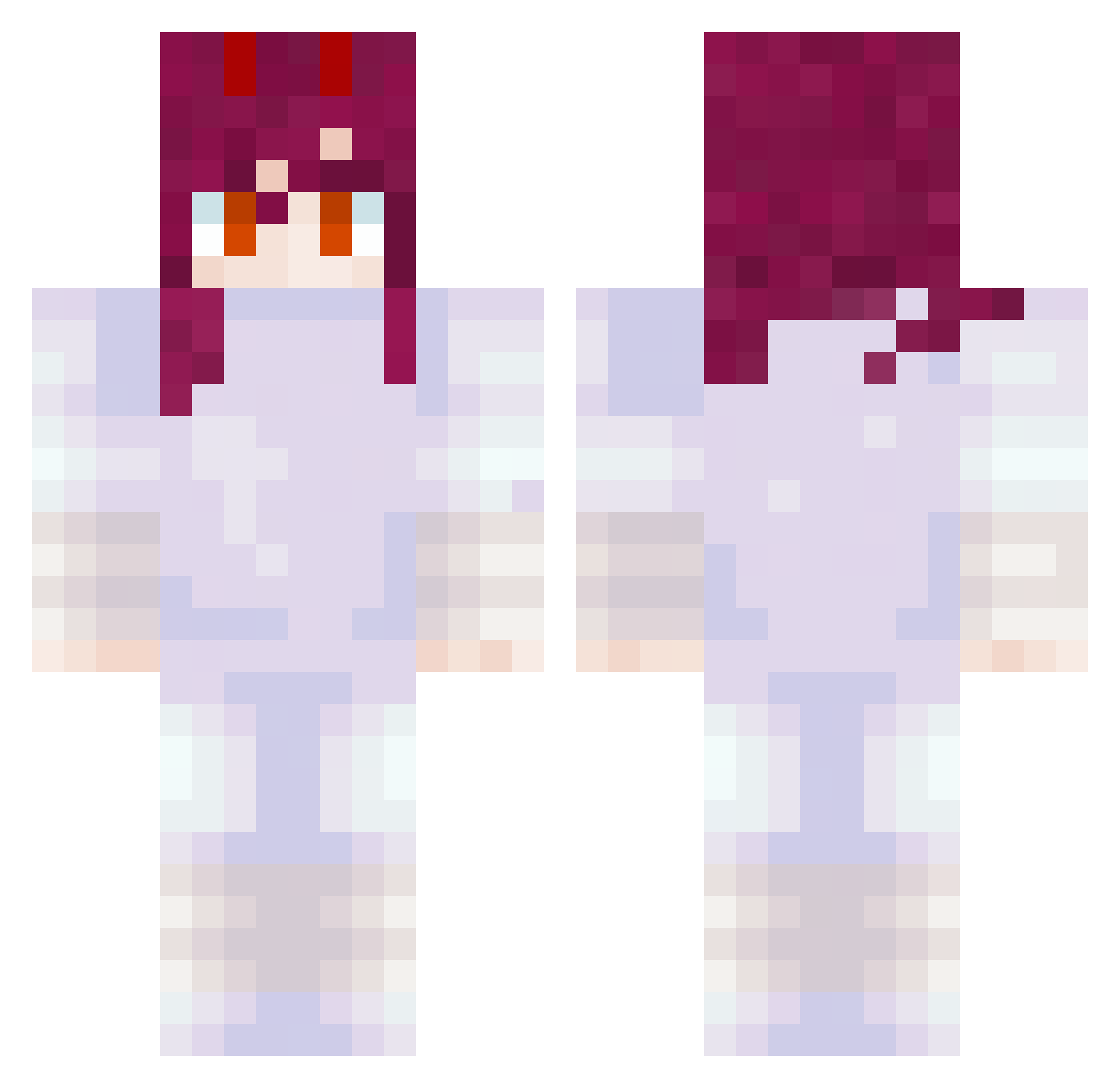 DeltaSnoo Minecraft skin, front and back view