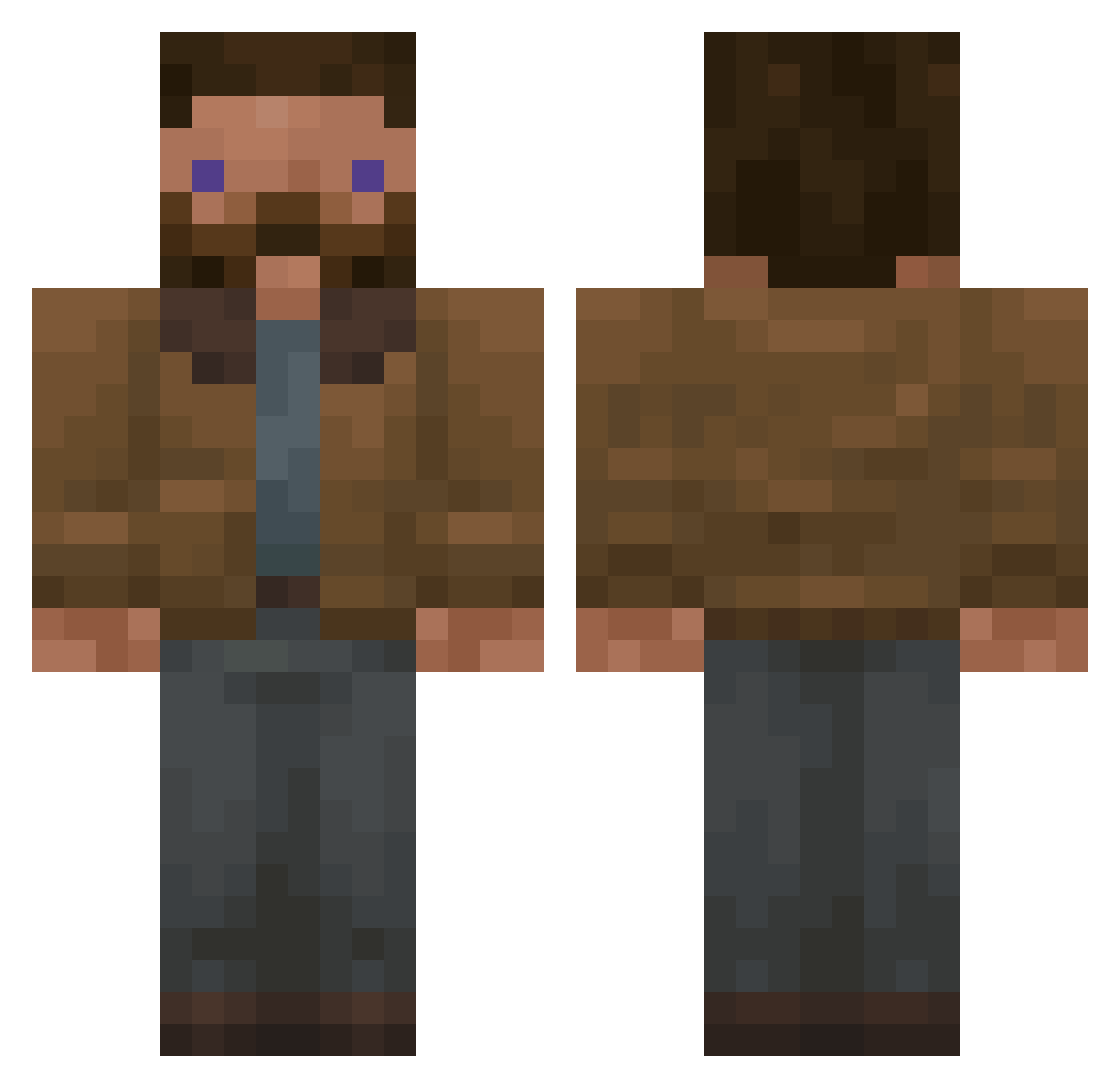 Flamberga Minecraft skin, front and back view
