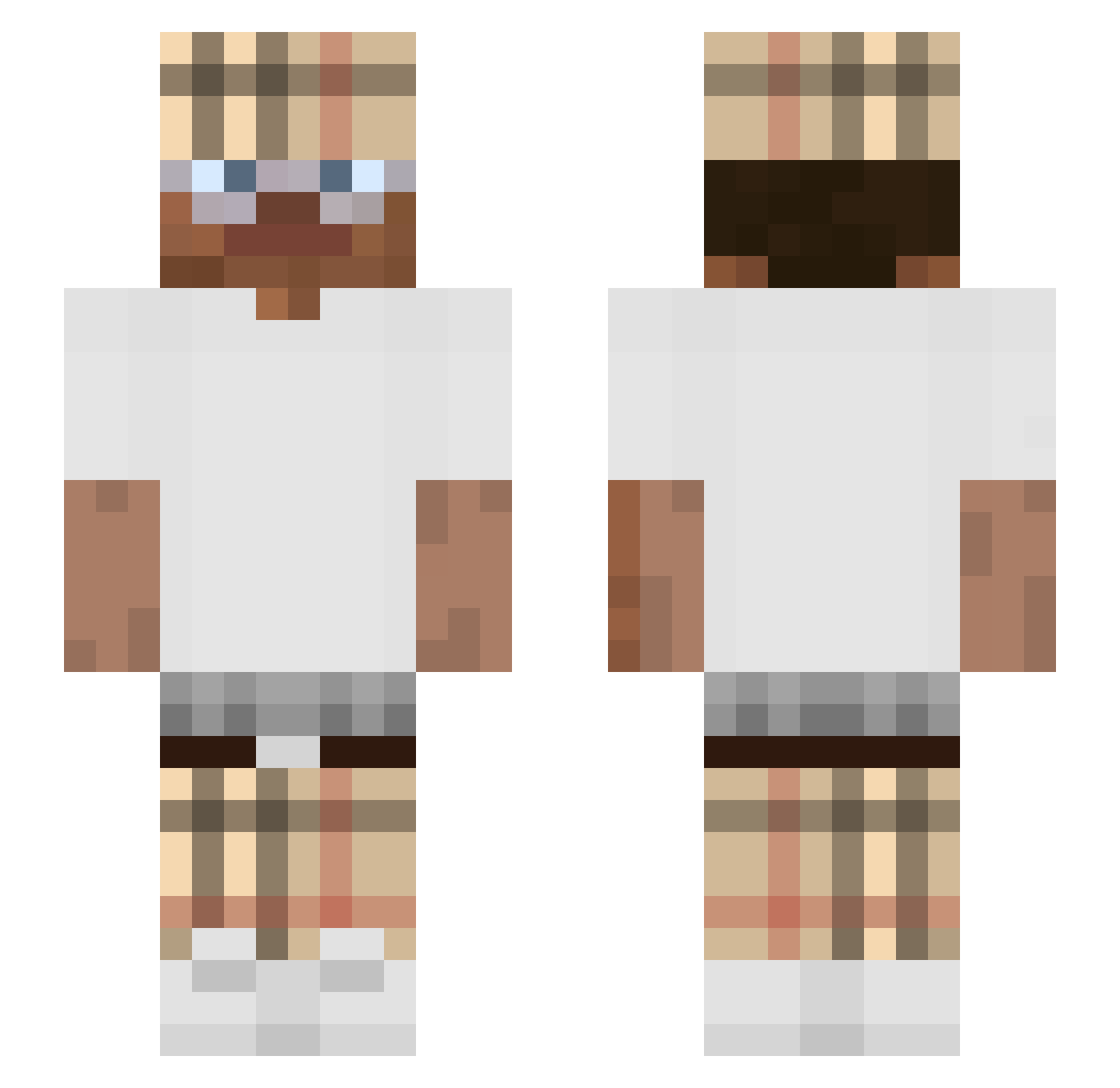 ooNohax Minecraft skin, front and back view