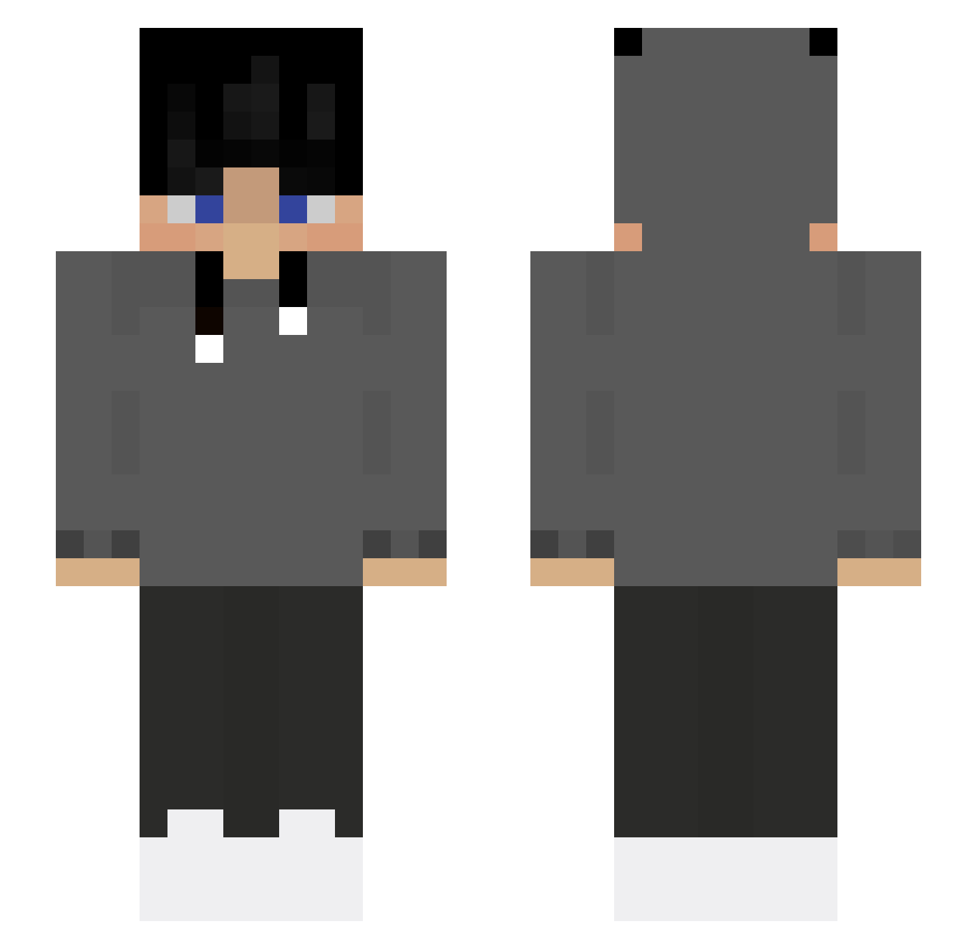 RealAloneRadin Minecraft skin, front and back view