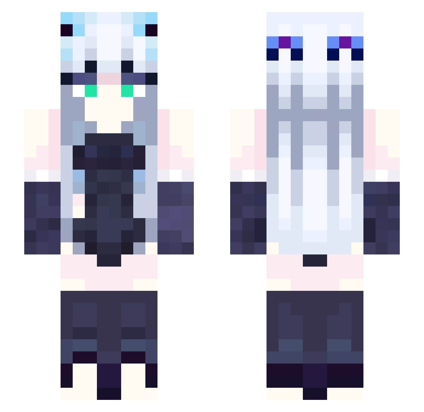 iErixkz Minecraft skin, front and back view