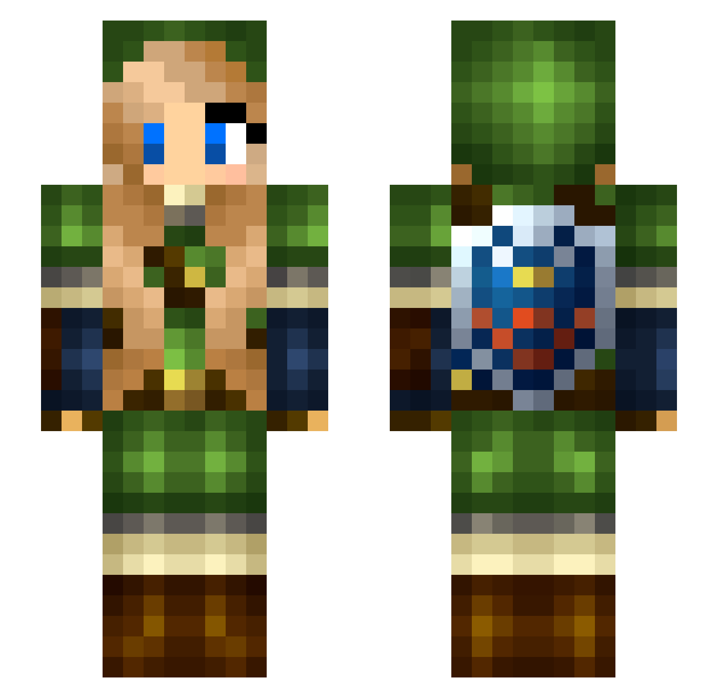 MLPunnies Minecraft skin, front and back view