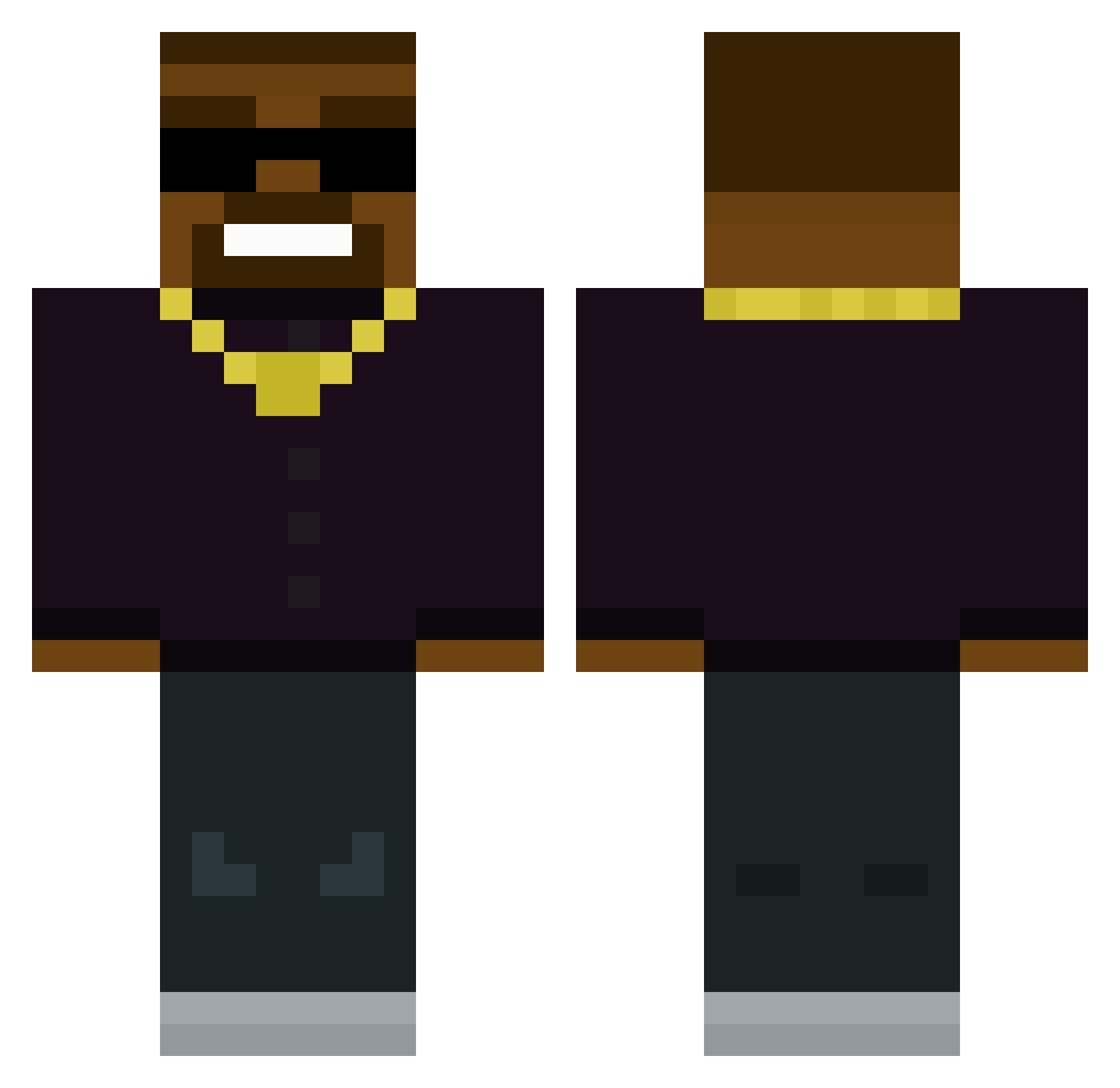 WillUK Minecraft skin, front and back view