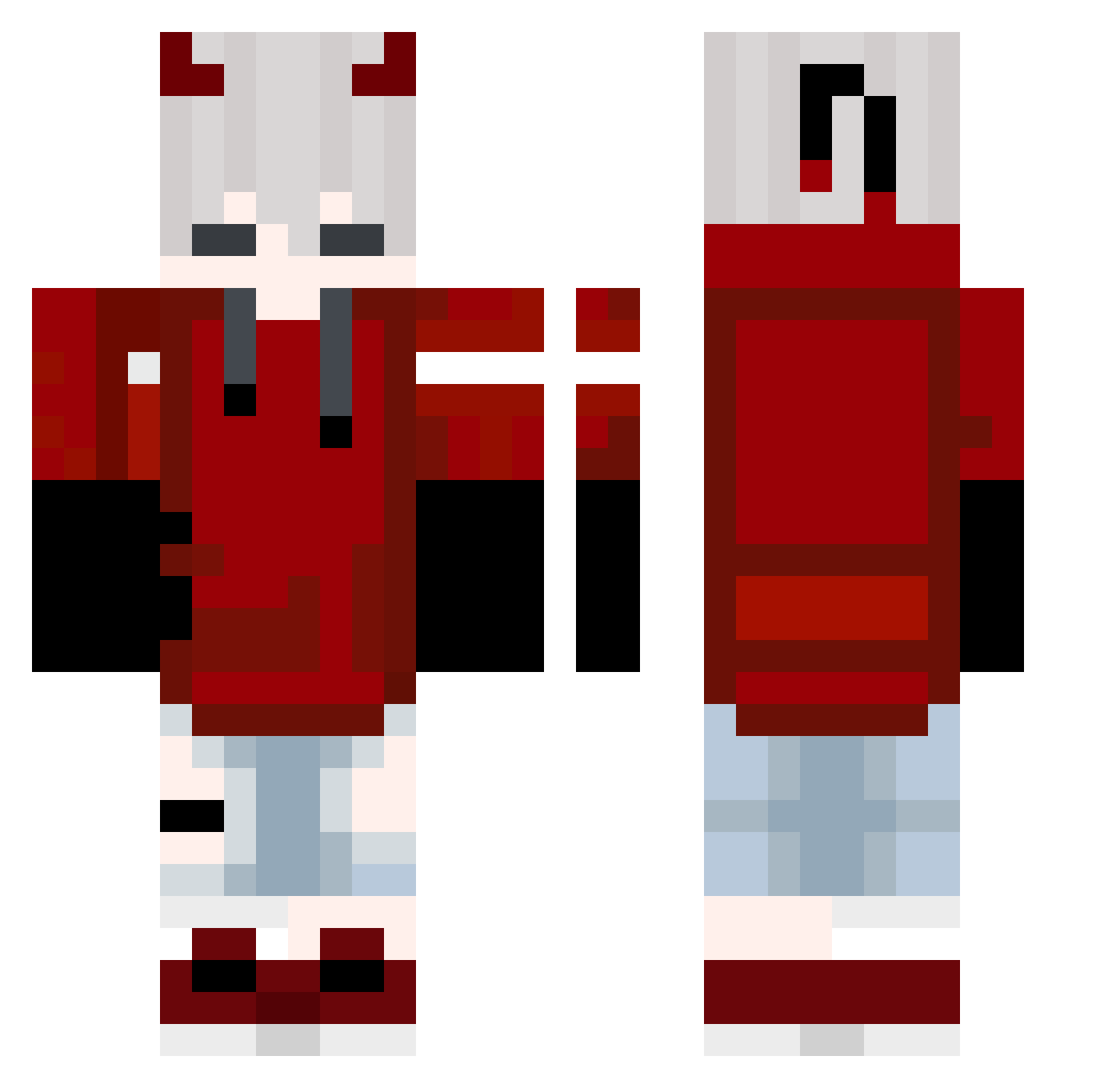 OmegaL2p Minecraft skin, front and back view