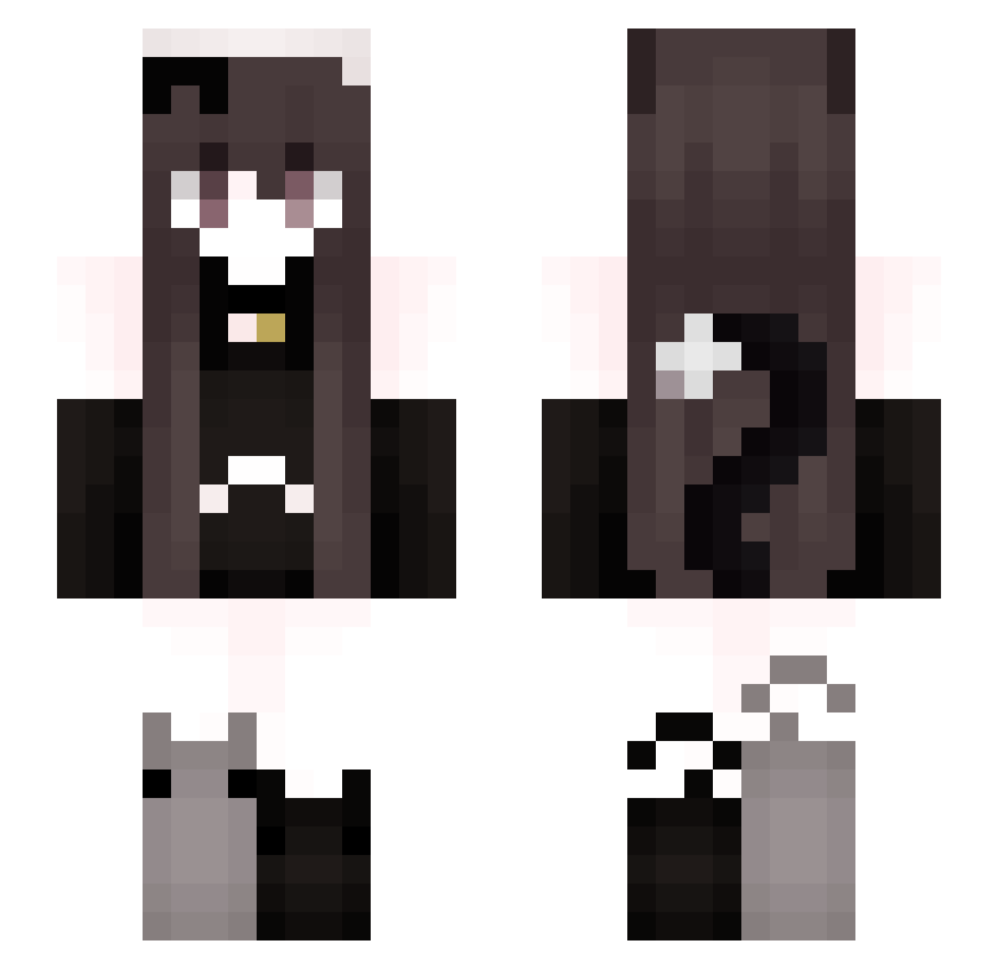 InfiniteRaven16 Minecraft skin, front and back view