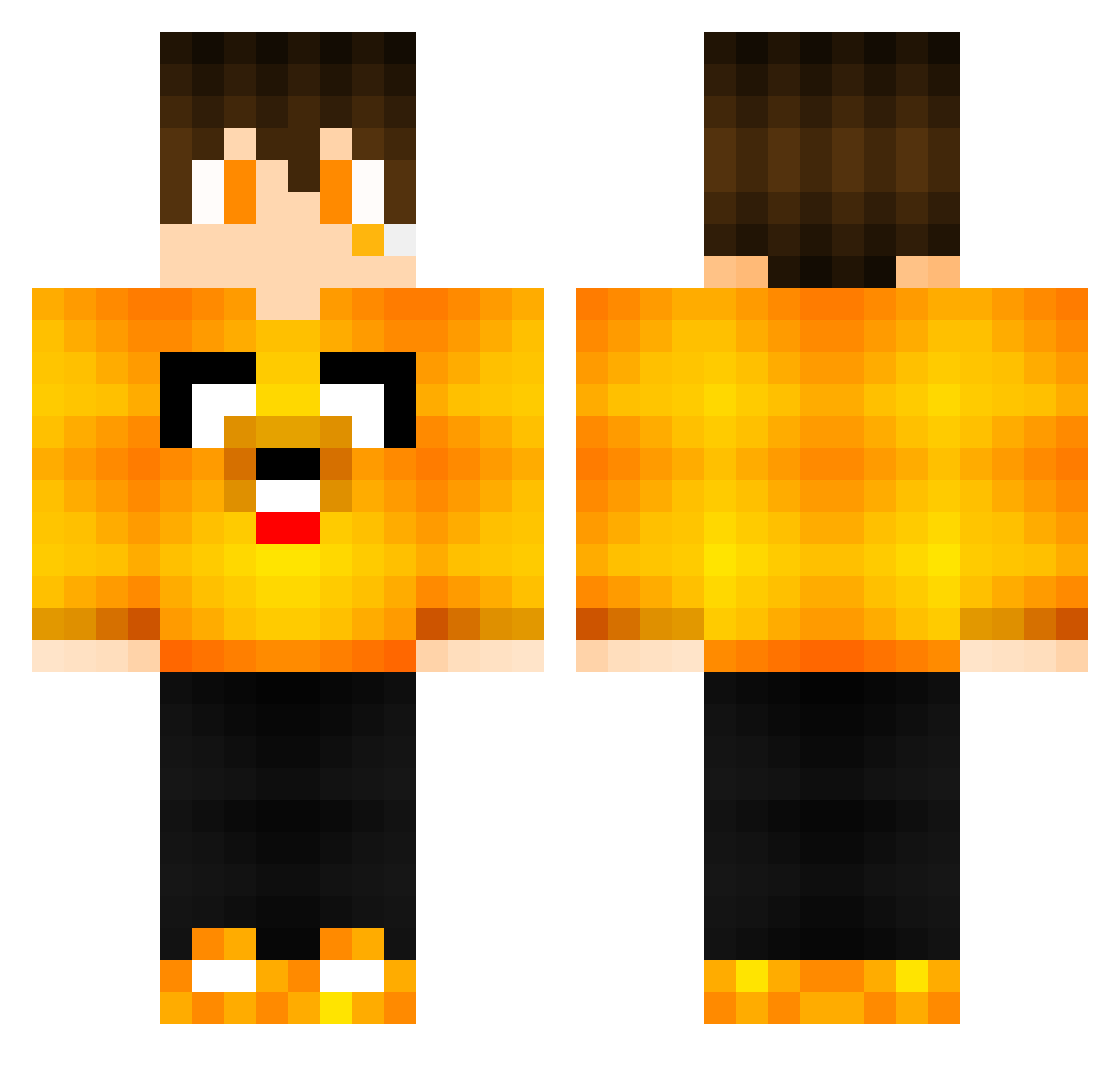 DUXZINz Minecraft skin, front and back view