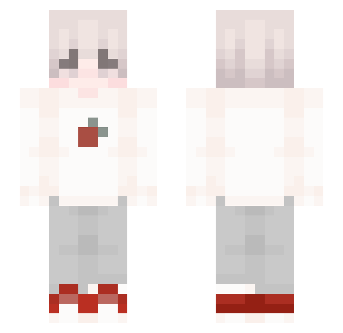 vuwb Minecraft skin, front and back view