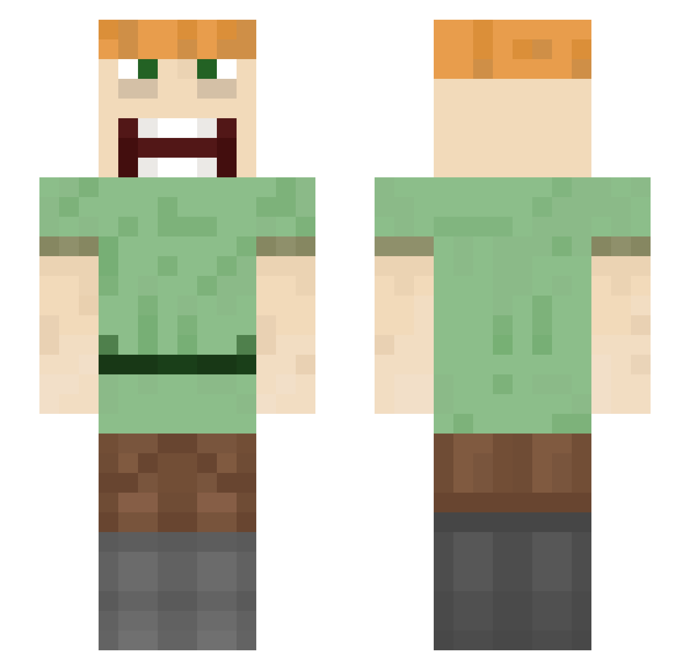 Borzhnik Minecraft skin, front and back view