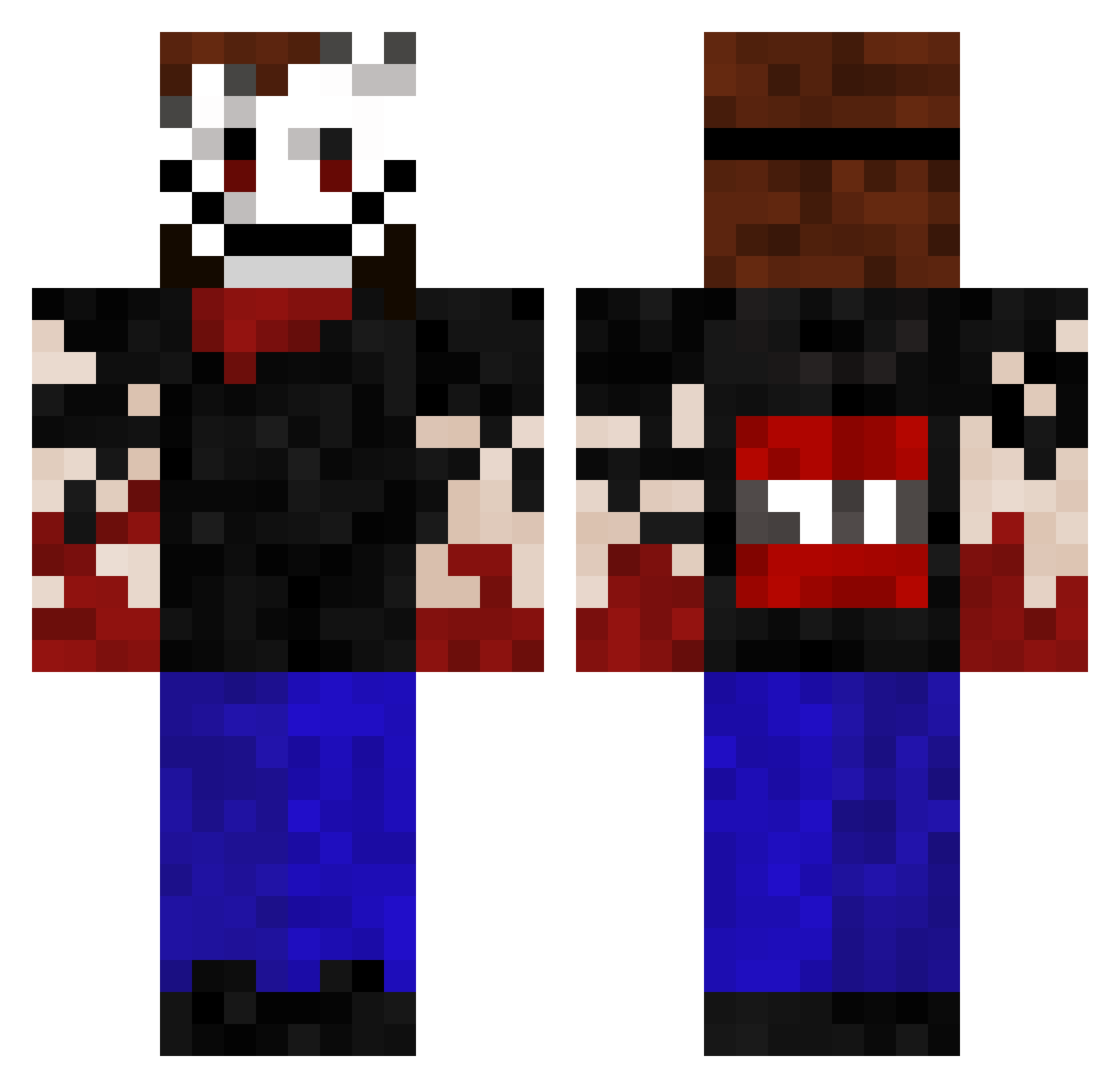 Qurz1 Minecraft skin, front and back view