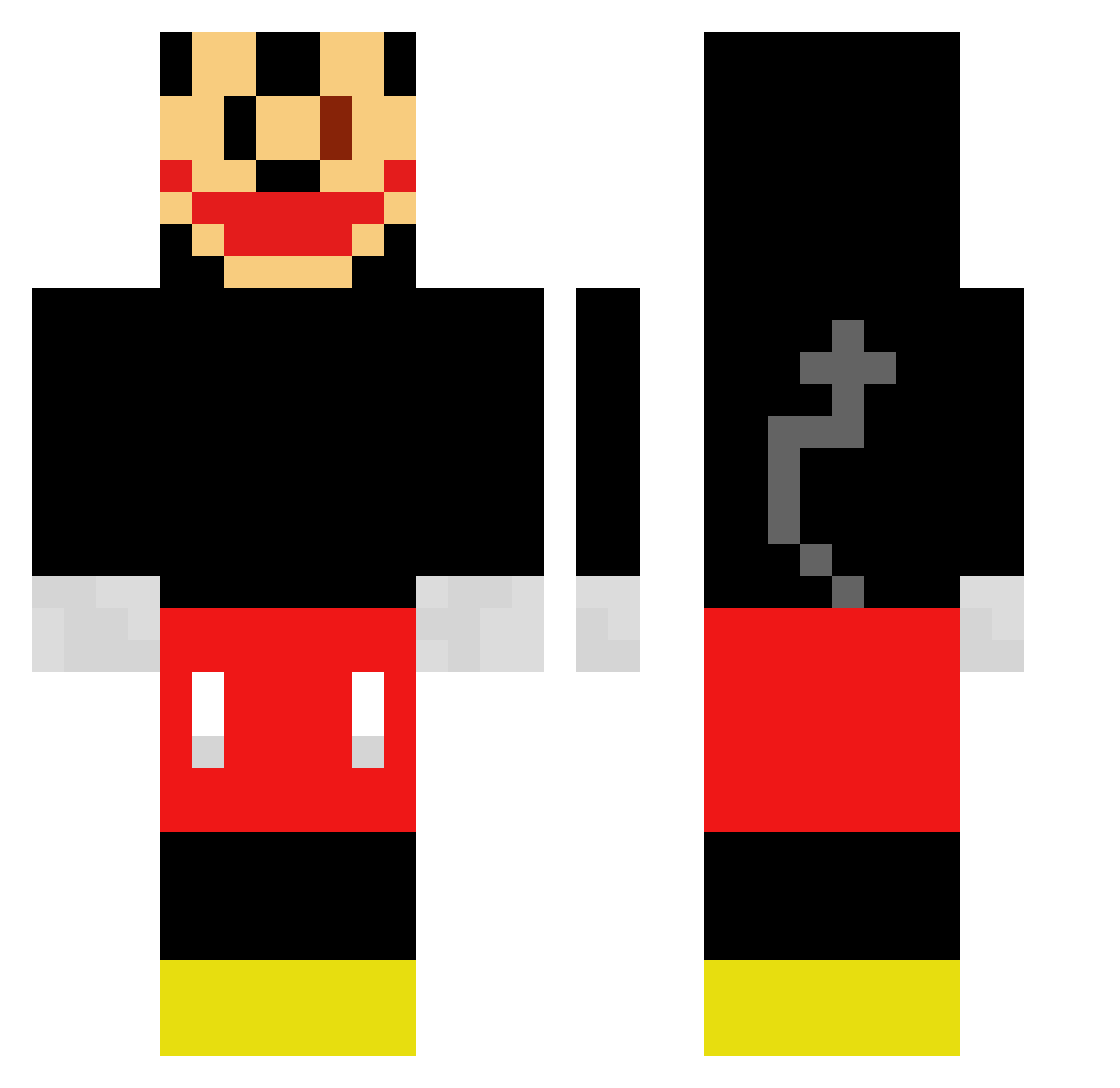 N02 Minecraft skin, front and back view