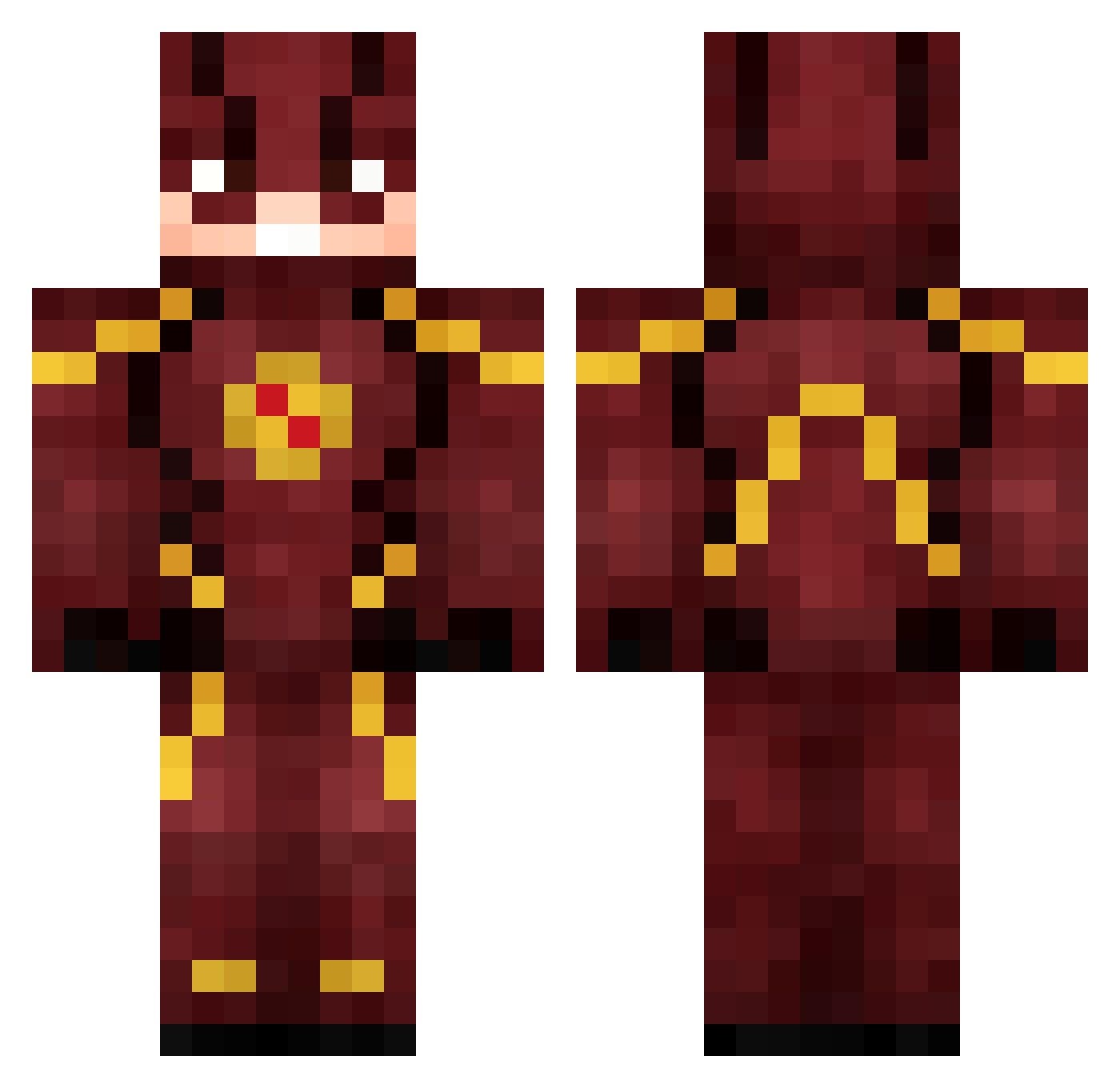 FlashForward Minecraft skin, front and back view