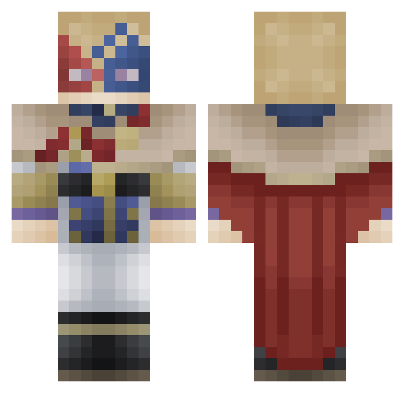 Zekimatsu Minecraft skin, front and back view