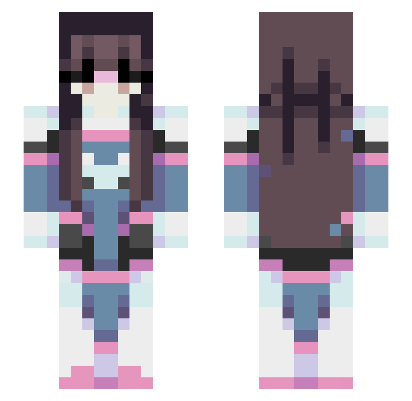 starryvibes Minecraft skin, front and back view
