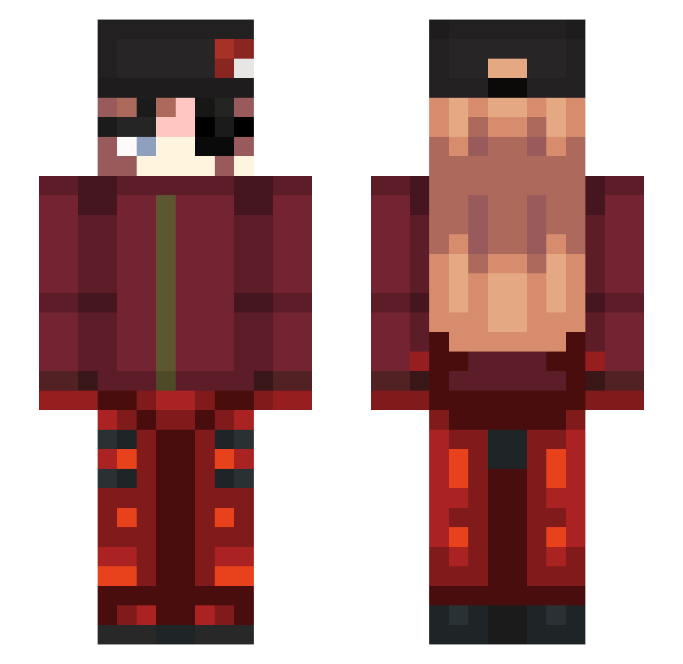 qnrys Minecraft skin, front and back view