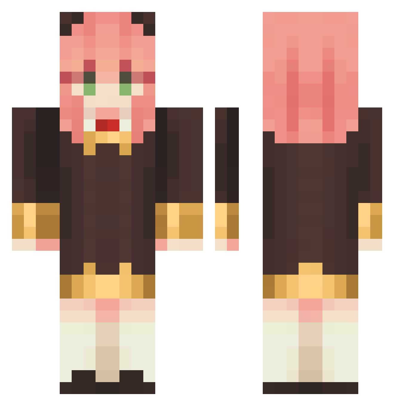 nina_3872 Minecraft skin, front and back view