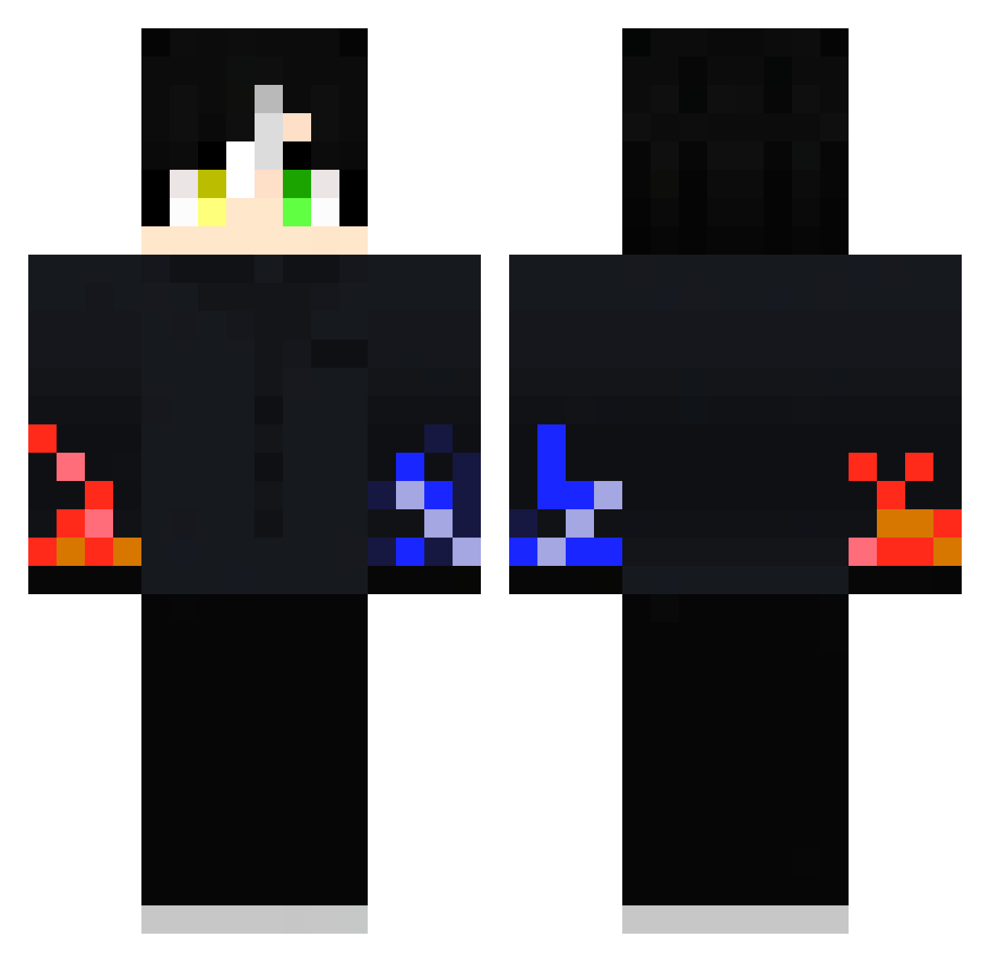 DEEOEDD Minecraft skin, front and back view