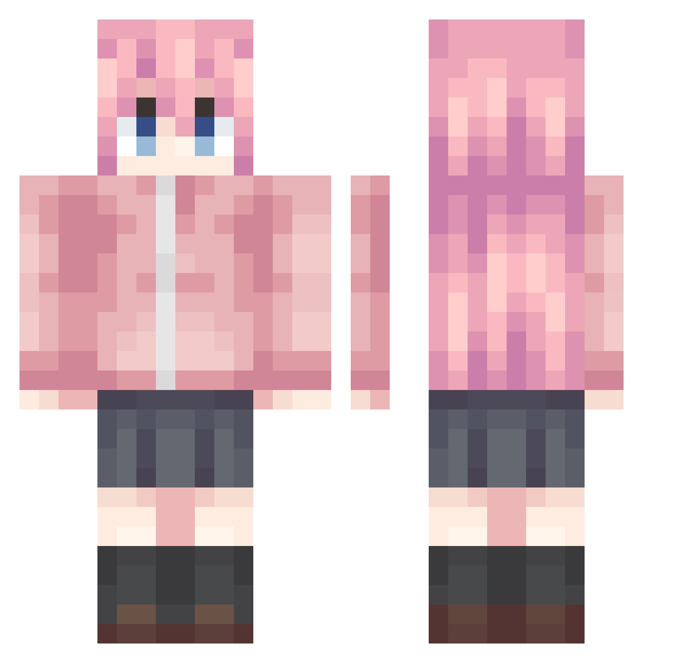 ZSQHD Minecraft skin, front and back view