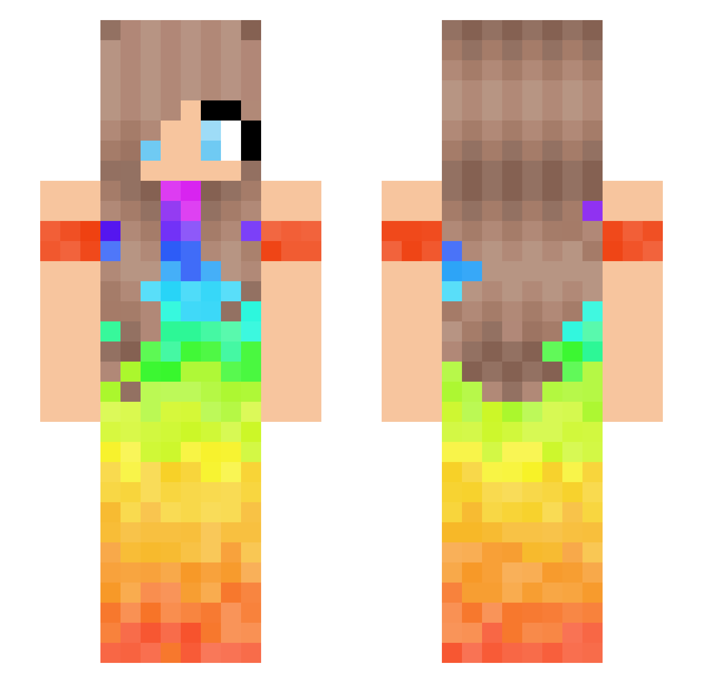 Brianne Minecraft skin, front and back view