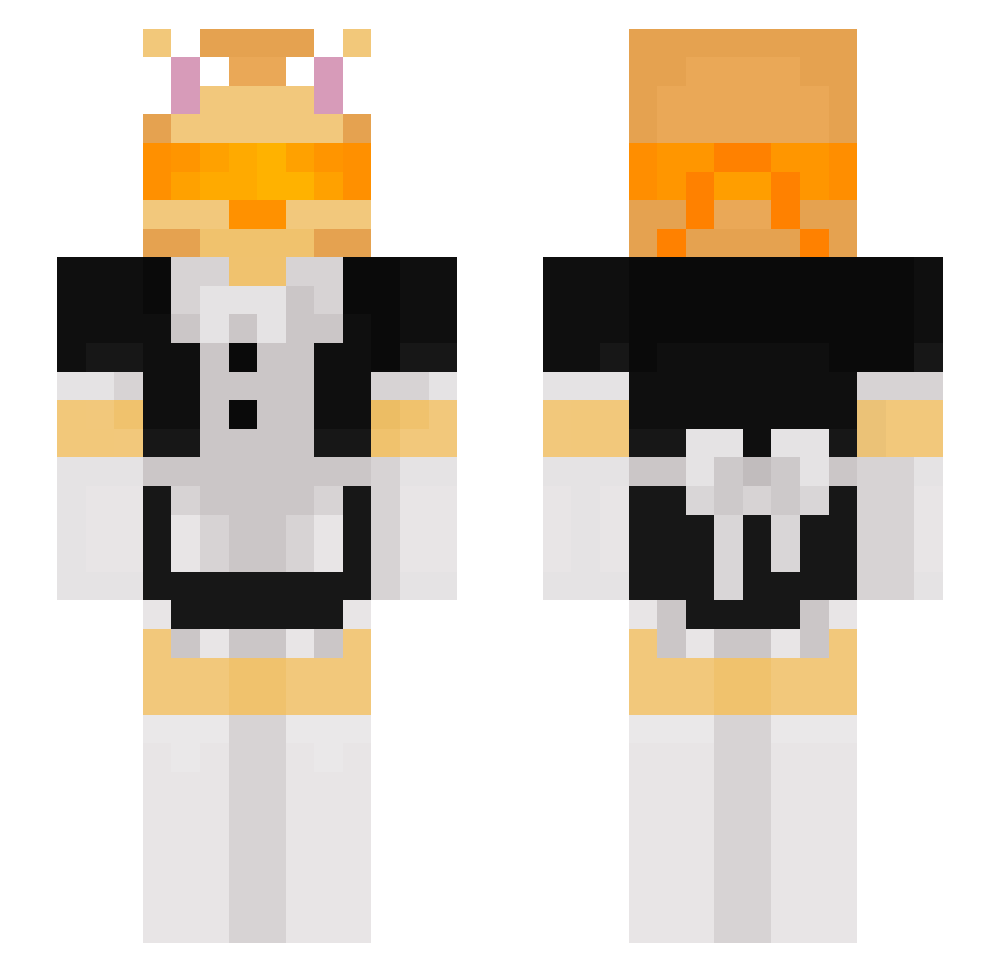 TheRealGlowyy Minecraft skin, front and back view