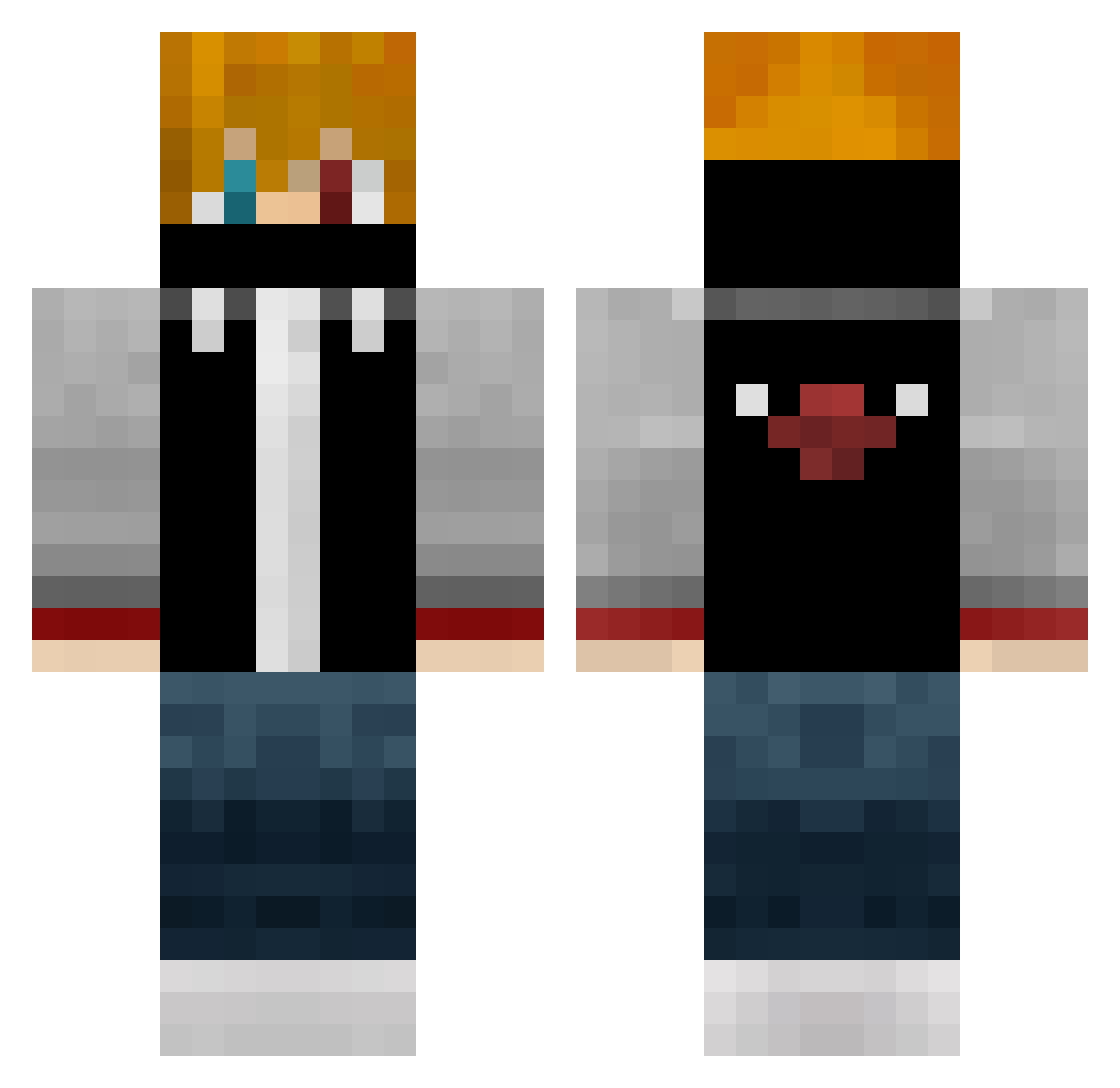 Unice Minecraft skin, front and back view