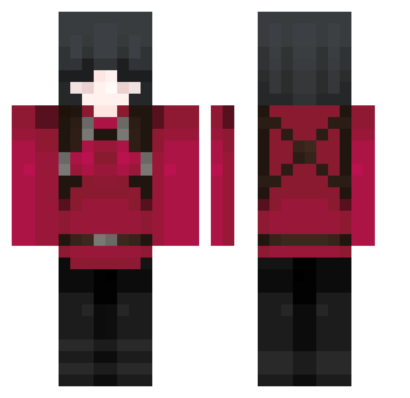 statiso Minecraft skin, front and back view