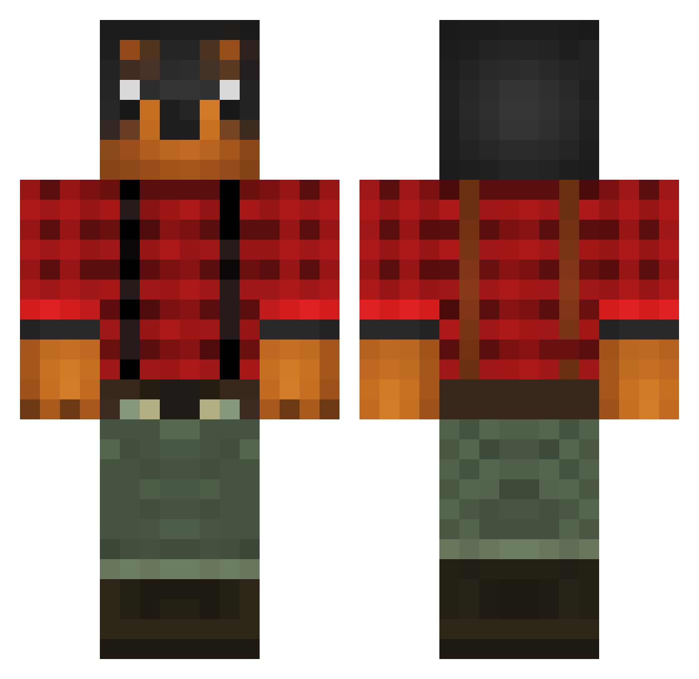 SDSHD_22 Minecraft skin, front and back view