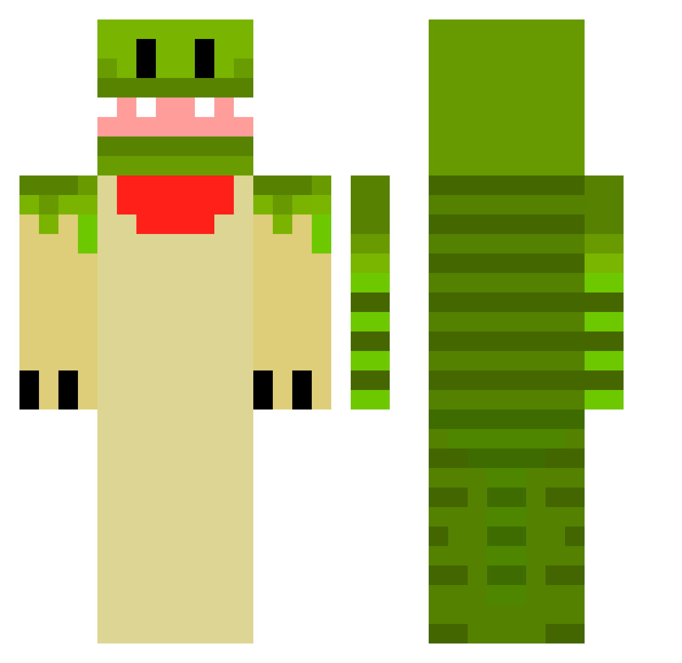 2CpsButterfly Minecraft skin, front and back view