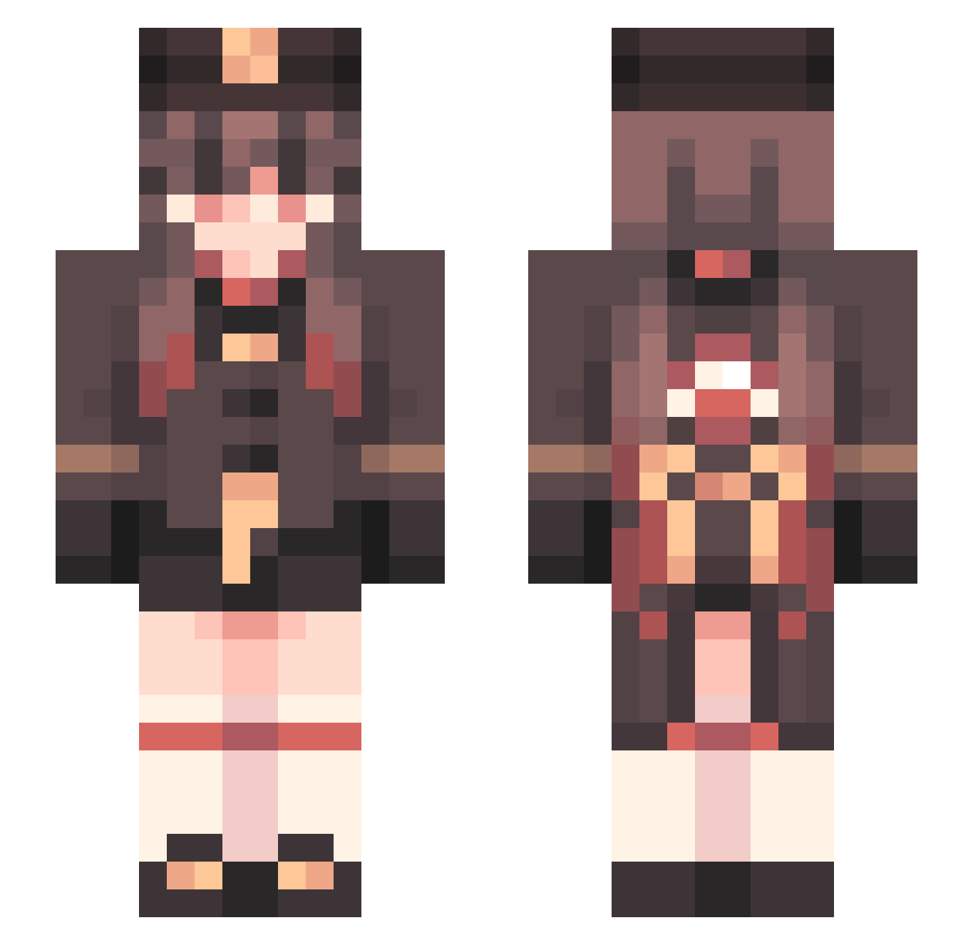 EquilCraftTV Minecraft skin, front and back view