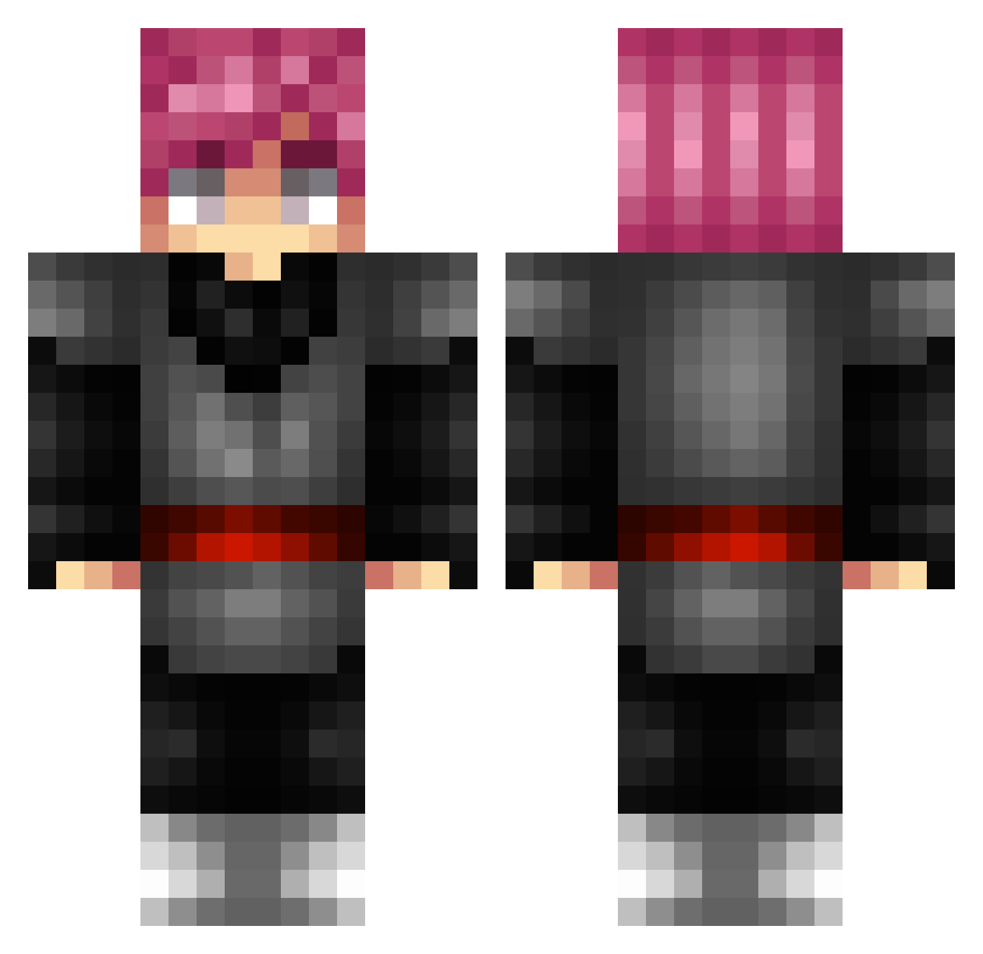 Ziboy Minecraft skin, front and back view