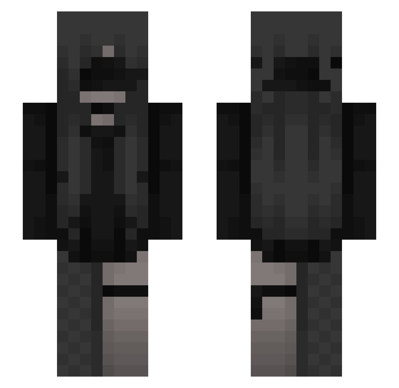 booted_ Minecraft skin, front and back view