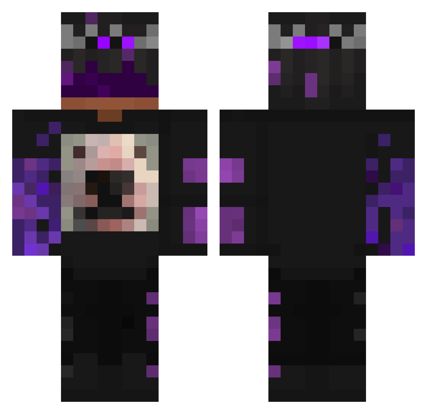 carvddd Minecraft skin, front and back view